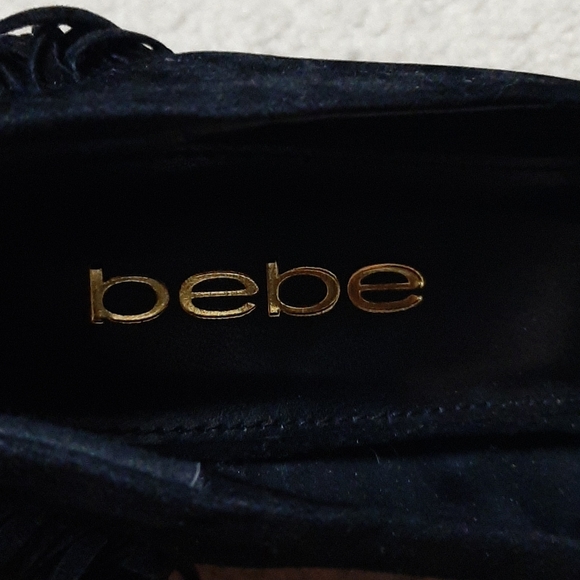 Bebe Fringe Suede Heels - Picture 4 of 6